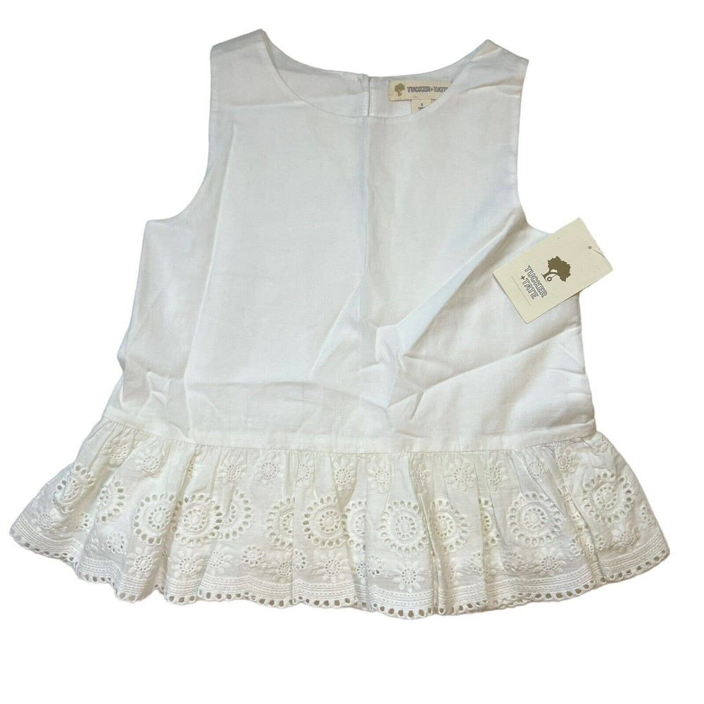 Tucker + Tate White Sleeveless Peplum 5‎ New